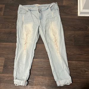 Angel Kiss Distressed Light Wash Ankle Skinny Jeans Women’s Size 22